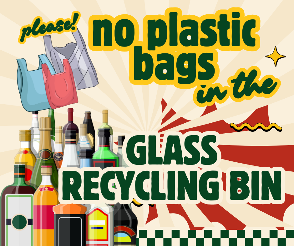 No plastic in glass bin